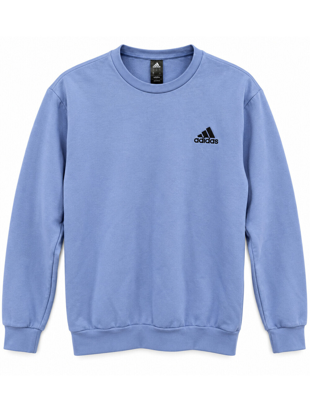 Adidas Men's Small Blue Crewneck Sweatshirt Black Embroidered Logo Pullover